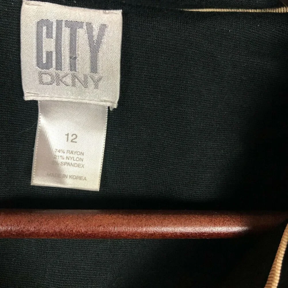City DNKY Black Full Zip Jacket Women's Size 12